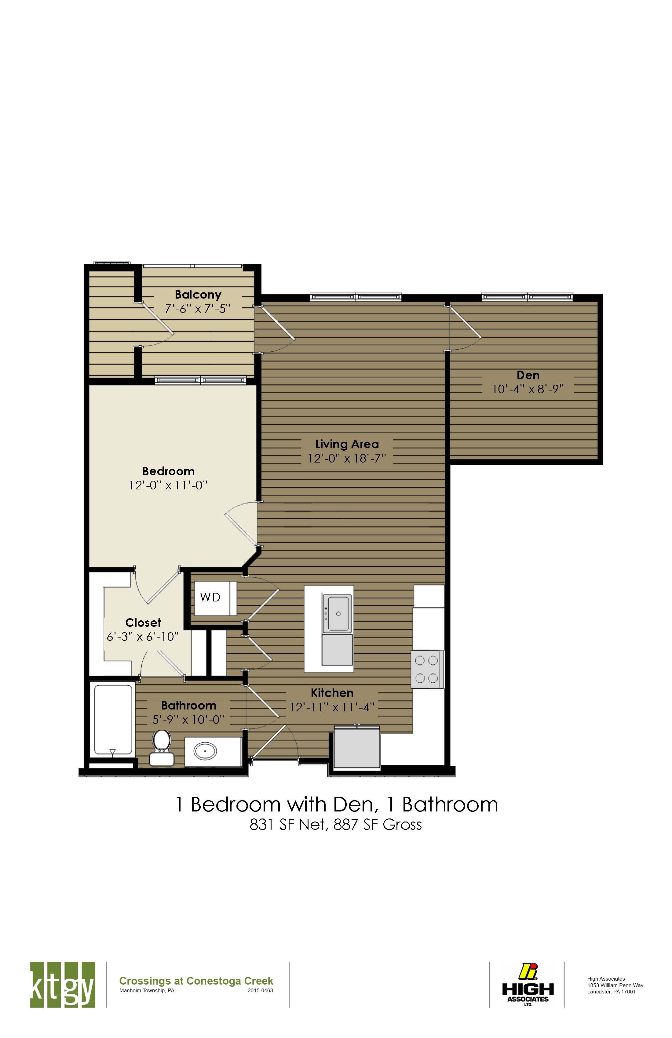 1 Bedroom With Den - Watt & Shand